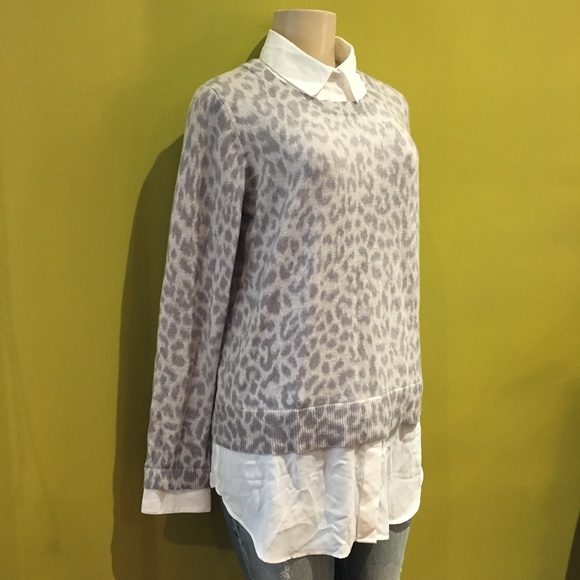 C by Bloomingdale's Cashmere Sweater Shirt Frost - Picture 4 of 8